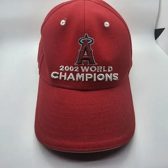 Anaheim Angels 2002 World Series Champions red vintage MLB Playoff flex fit Hat