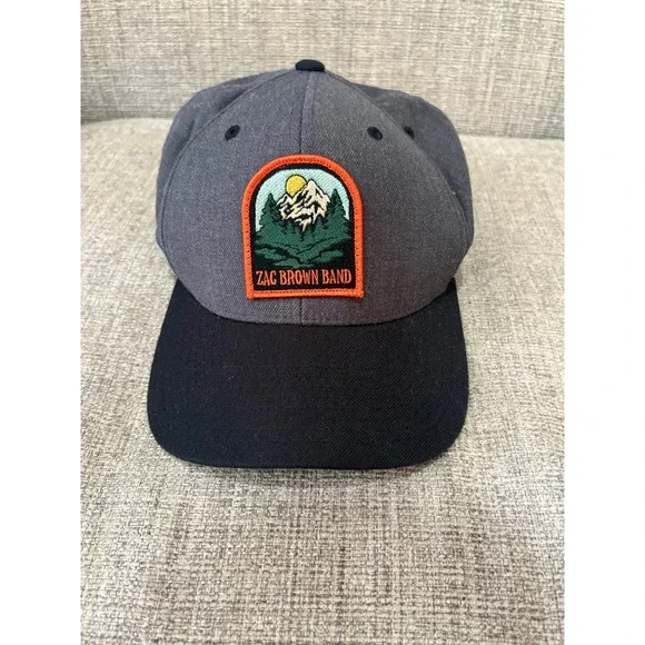 Zac Brown Band Snapback Hat Yupoong Grey Black Mountain Patch Country Music Cap