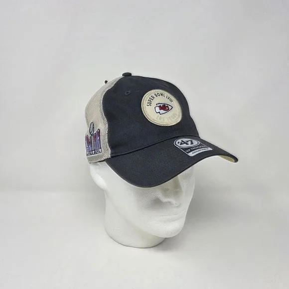 Kansas City Chiefs '47 Trucker Hat Cap Super Bowl 48 LVIII NFL‎ Patch Charcoal