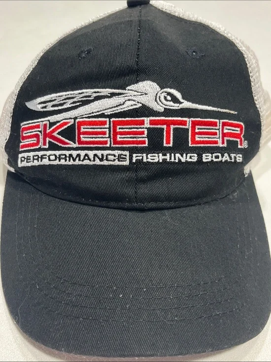 Skeeter Performance Fishing Boats Trucker Hat Mesh Snapback Black White