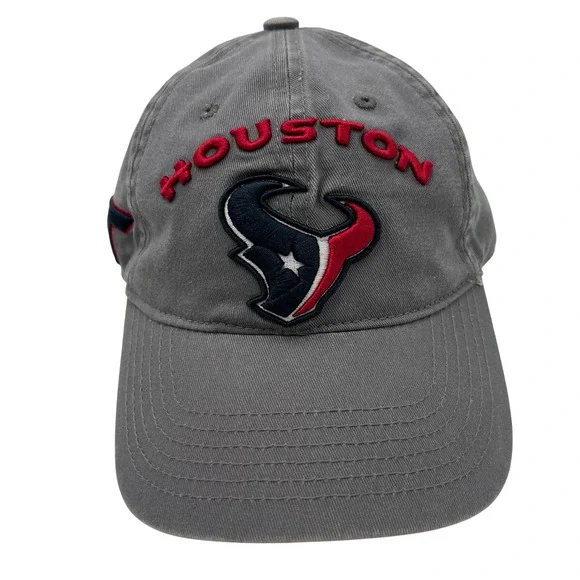 NFL Houston Texans Pro Standard Gray Wool Blend Leather Strapback Dad Hat Cap