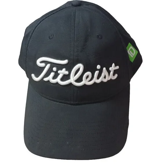 Titleist TD Bank Golf Hat Black Adjustable Performance Cap Strapback OSFM