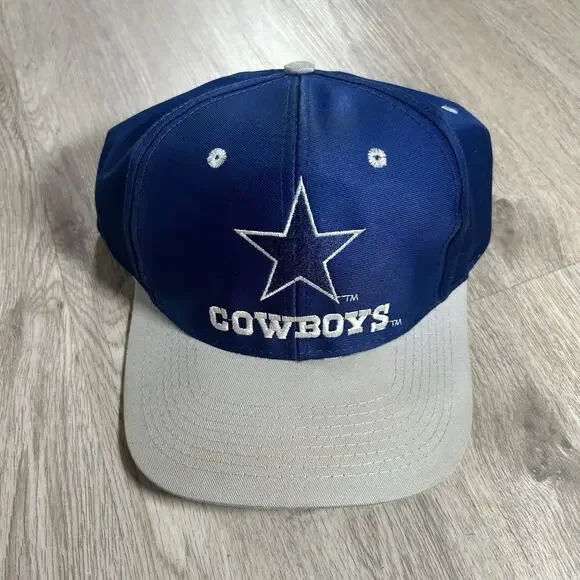 VTG Dallas Cowboys‎ Snapback Hat NFL Football Blue Gray Silver Logo Cap