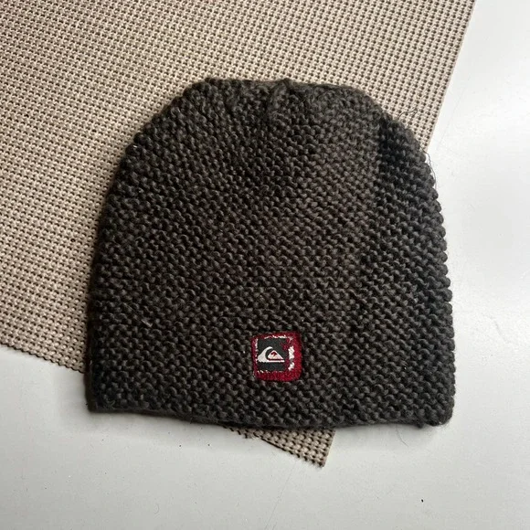 Quiksilver Mens Chunky Knit Beanie Hat Charcoal Grey Surf Skate Winter Cap