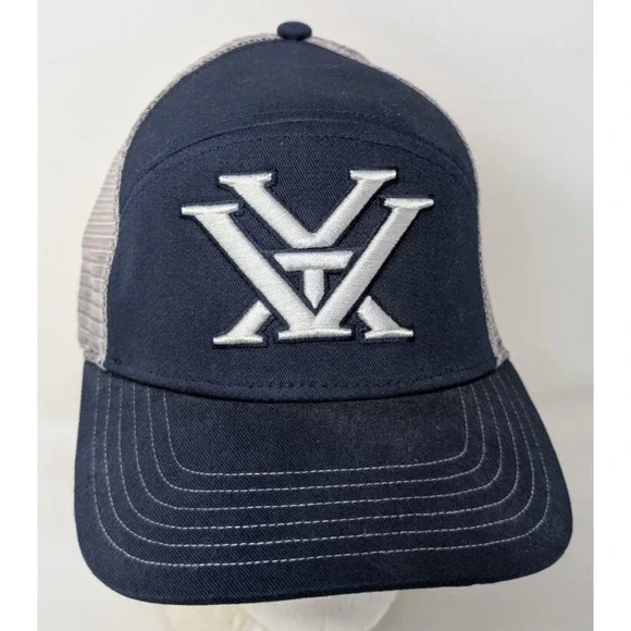 Vortex Optics Snapback Trucker Cap Baseball Hat Blue MESH Hunting Scope Logo VTG