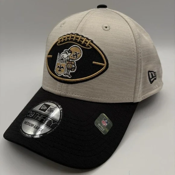 New Orleans Saints New Era 39THIRTY Hat Stretch Fit Large Historic Logo NFL NEW