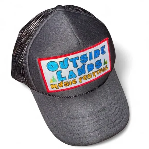 Aviator Nation Outside Lands Music Festival Black Adjustable Trucker Hat Cap