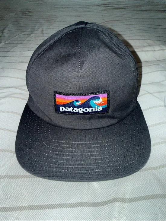 Patagonia Black Cap with Colorful Wave Patch