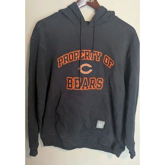 Y2K Chicago Bears Blue Hoodie Sweatshirt Size Large Reebok Gridiron Classic