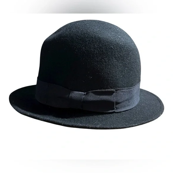 Inti Black Derby/Bowler Wool Felt Water-Repellent Hat Size Medium