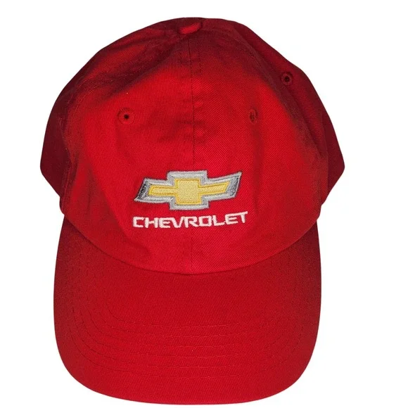 CHEVROLET Logo‎ Hat Cap Small Fit Gold Bowtie Red Embroidered