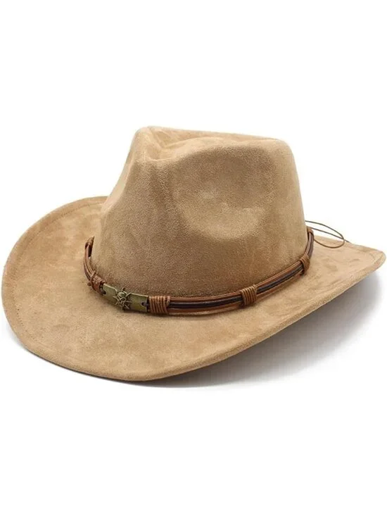 Mens Camel Buckle Outdoor Suede Western Rodeo Cowgirl Cowboy Hat