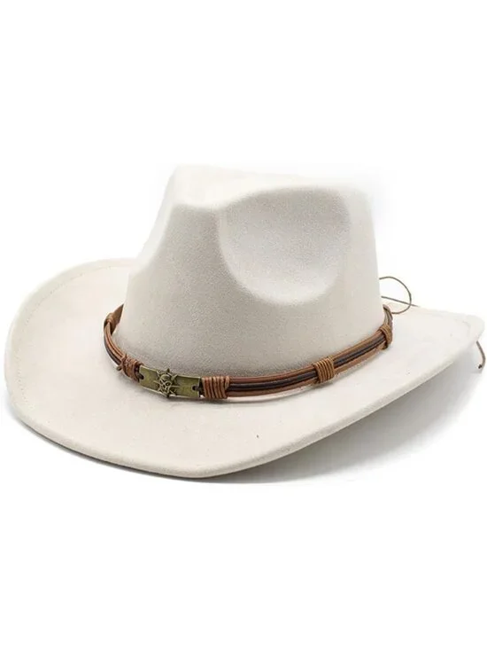 Mens Brown Buckle Outdoor Suede Western Rodeo Cowgirl Cowboy Hat