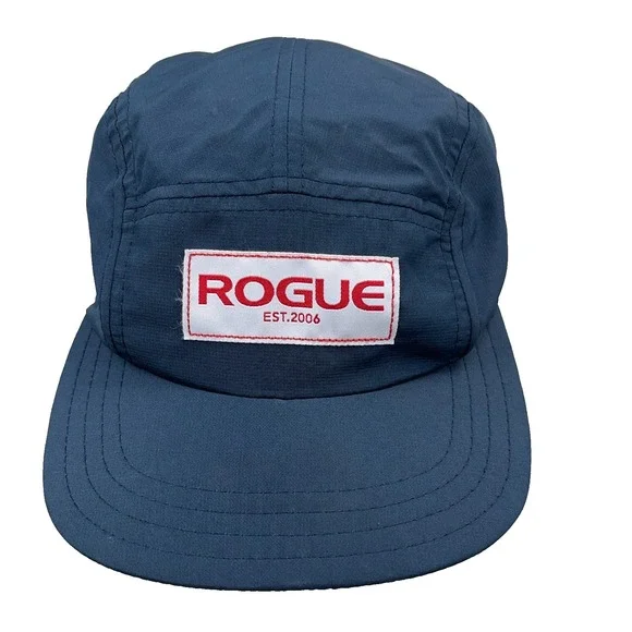 Rouge Hat Cap Strap Back 5 Panel Navy Blue Hiking Cycling Running Performance