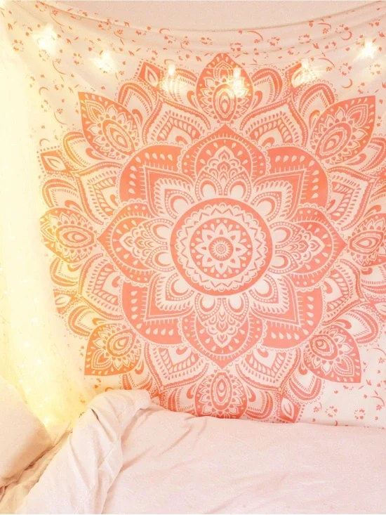 Peach Mandala Wall Tapestry - Home Wall Decor