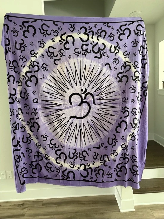 Purple OM Mandala Tapestry Wall Hanging