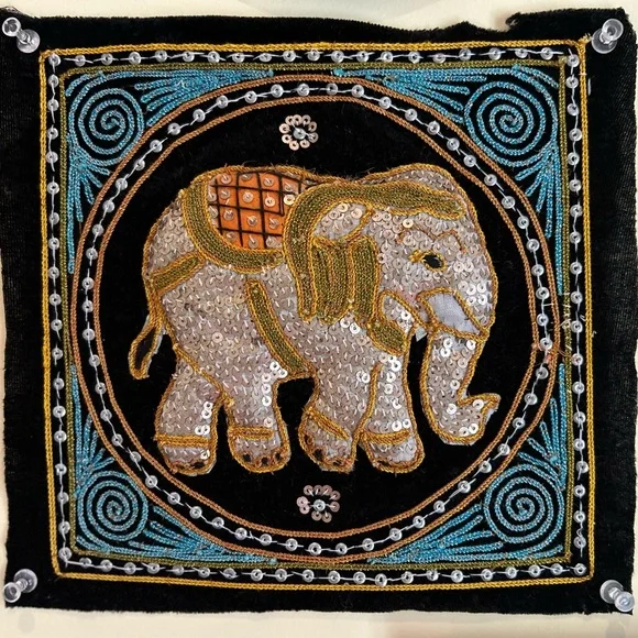 Elegant Elephant‎ Embroidered Wall Decor embroidery, needlework, handmade