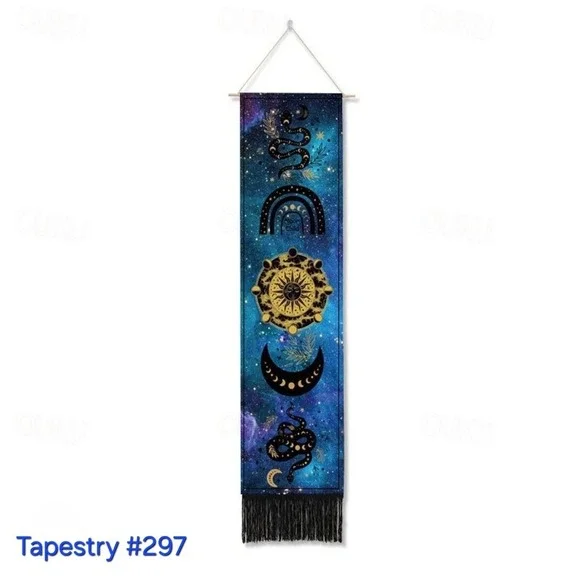 Celestial Snake Wall Tapestry - Moon Phase‎ Rainbow Sun Mystic Decor
