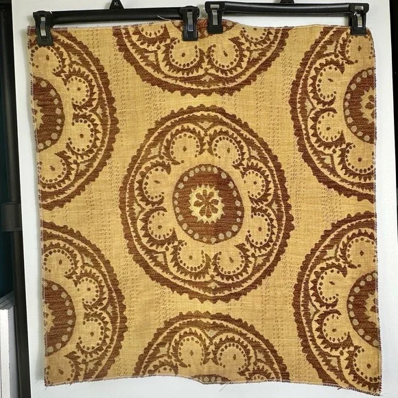 Boho Medallion Tapestry‎ Upholstery Fabric Panel Throw Reversible 24x26 Browns