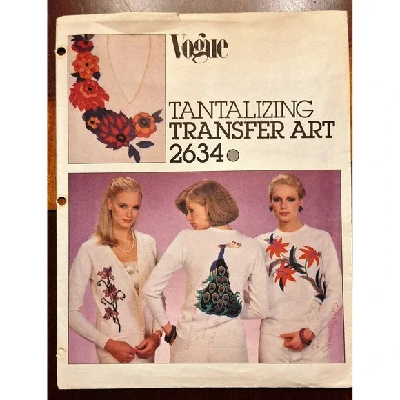 Vogue Tantalizing Transfer Art Pattern‎ #2634   ONE SIZE