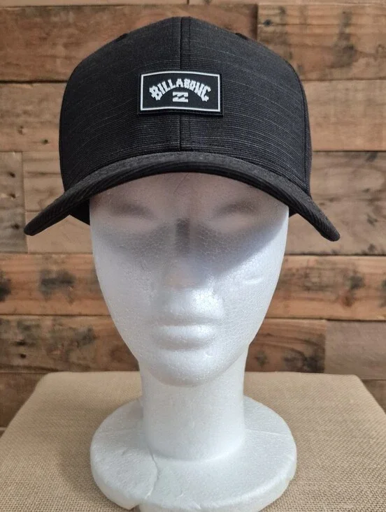 Billabong Surf Logo Crossfire Stretch Flexfit Baseball Cap Size S/M Black Hat
