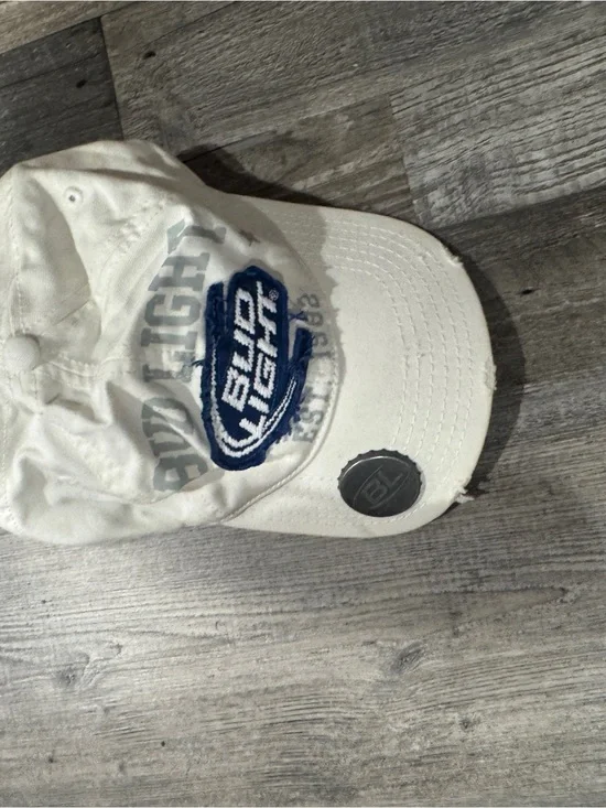 Bud Light White Baseball Cap