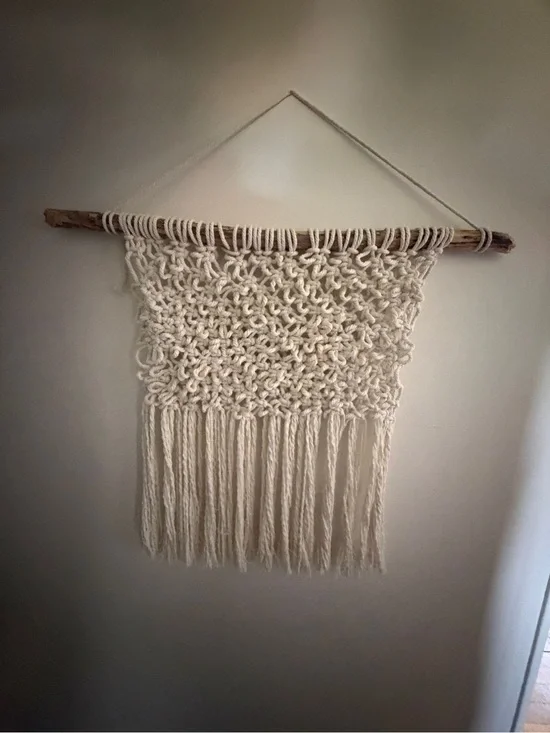 Boho Cream Macramé Wall Hanging Tapestry