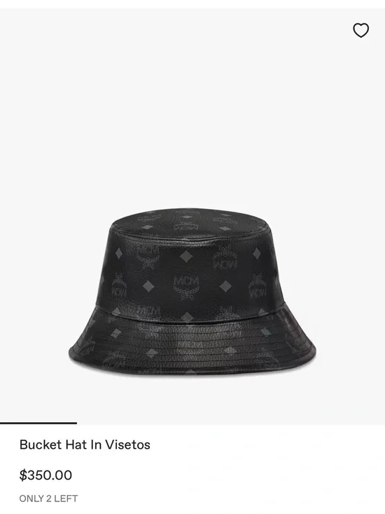 MCM Black Visetos Logo Bucket Hat