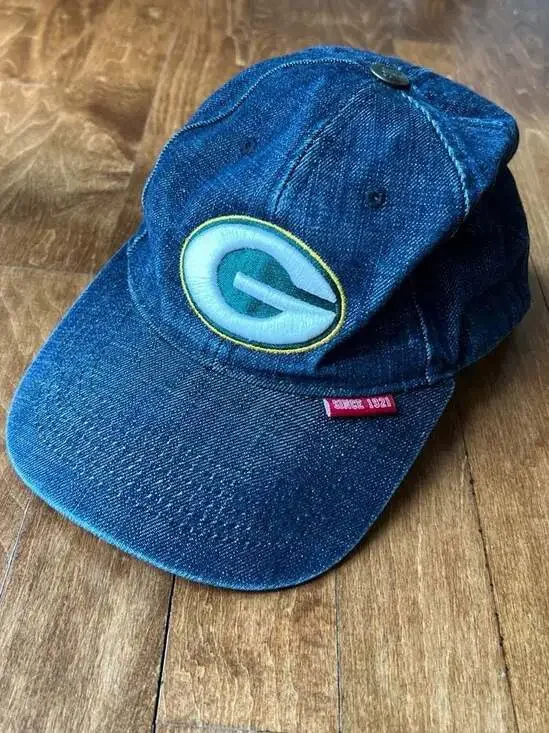 Vintage Green Bay Packers Denim Jean‎ Strapback Hat NFL Since 1921