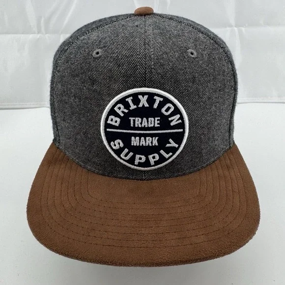 Brixton Supply Trademark Snapback Cap Multicolor One Size Adjustable Embroidered
