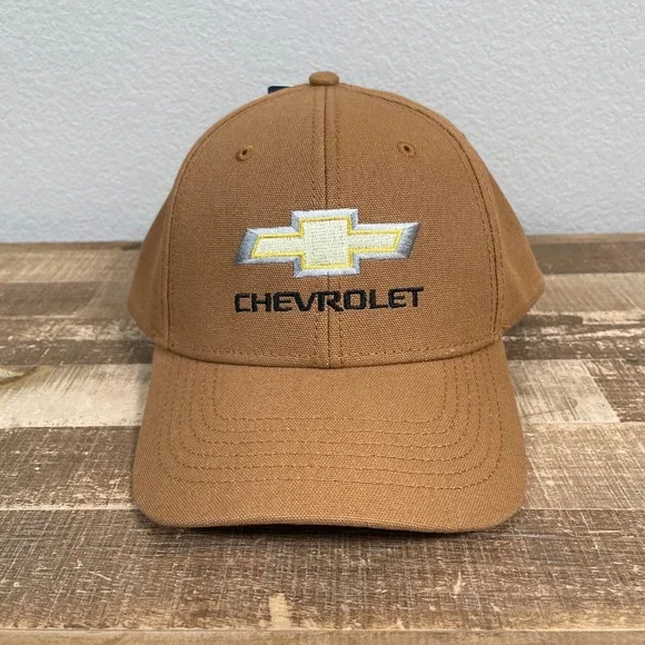 NEW Chevrolet Chevy Embroidered Snapback Hat Cap Brown‎ Canvas Adjustable OS