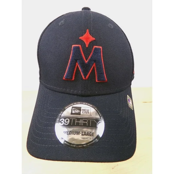 New‎ Era 39Thirty Black Cap Hat Size Med/Lrg MLB Minnesota Twins New