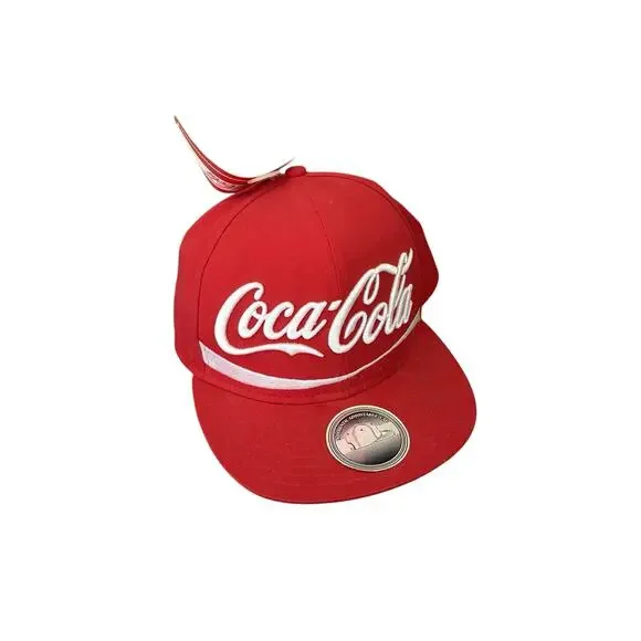 Coca-Cola Snapback Hat Red One Size Adjustable Embroidered 6 Panel NWT