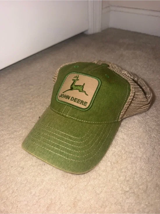 John Deere Green and Tan Logo Cap