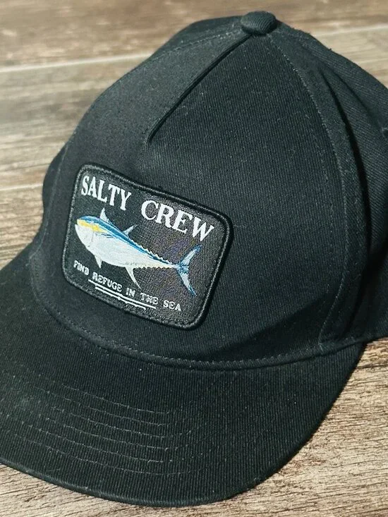 Salty Crew - Black  Adjustable Hat Cap - Find Refuge in The Sea
