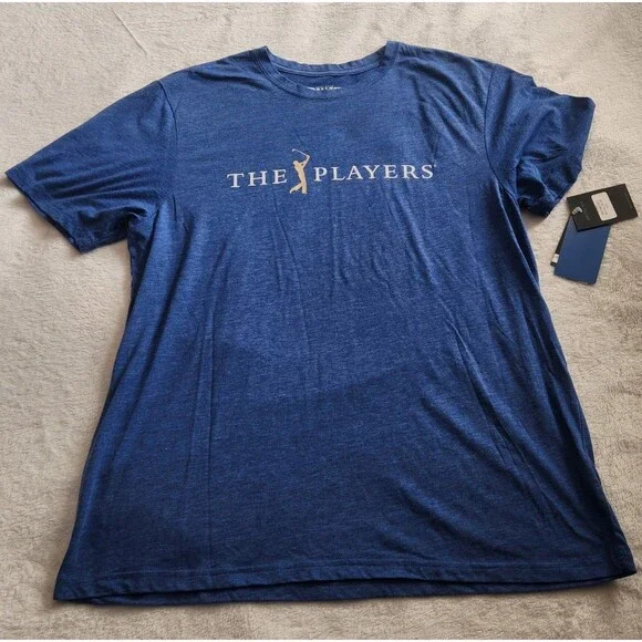 NWT Levelwear The Players Championship Golf T-Shirt Blue Men's Size L PGA Tour