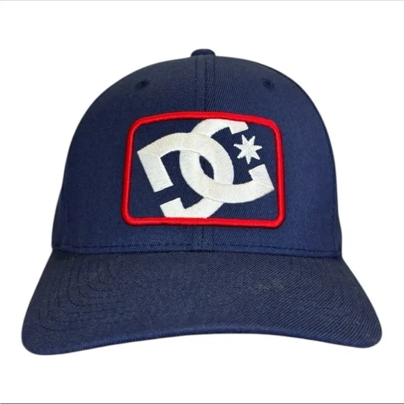 DC Blue and Red Star 2 Logo Flexfit Hat Size L-XL