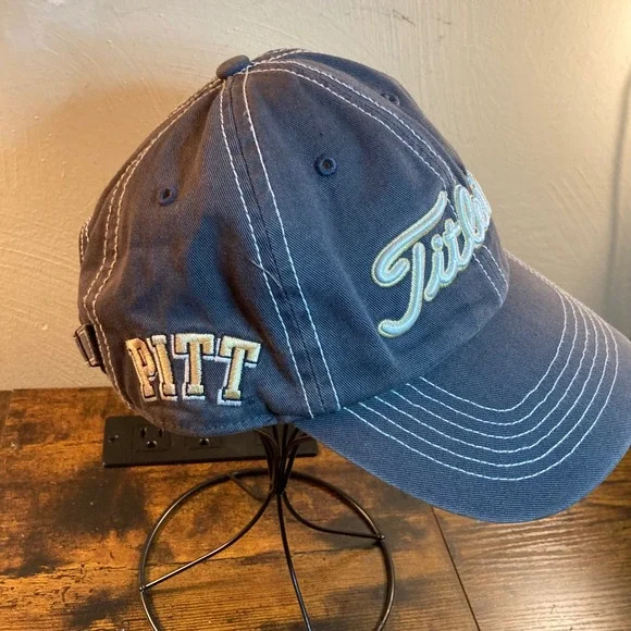 Titleist Pitt Panthers Y2K Vintage Golf Strapback Hat Navy Blue Mens Adjustable