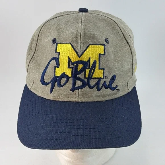 Vintage Michigan Wolverines Hat Cap Snap Back The Game Block M Go Blue 80's