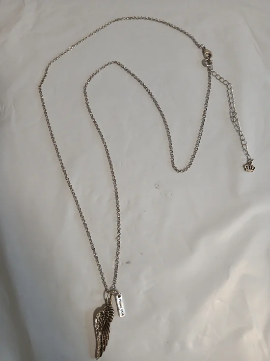 Silver Angel Wing Pendant Necklace - Men Accessories Jewelry