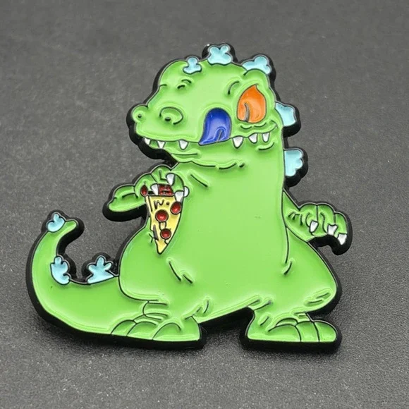 Nickelodeon‎ Rugrats Reptar Holding Pizza Slice Lapel Hat Pin