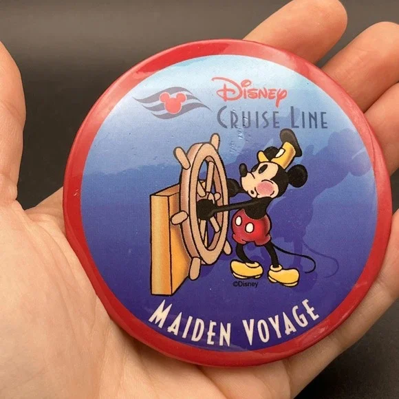 Disney Cruise Line Maiden Voyage Mickey Mouse Button Pin‎