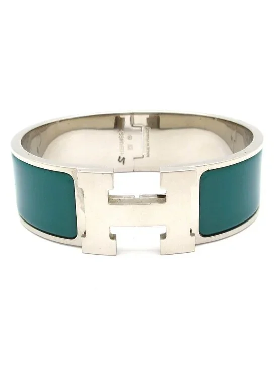 Hermes Bangle Clic Clac Silver Blue Green Bracelet