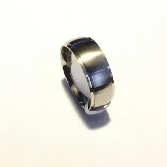 New stainless steel silver tone ring size 13‎