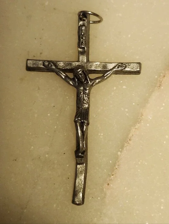 Vtg Italy Silver-tone Crucifix Pendant with Corpus