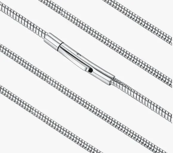 FaithHeart Stainless Steel Chains for Men, Chain Necklace 20 Inches- Silver