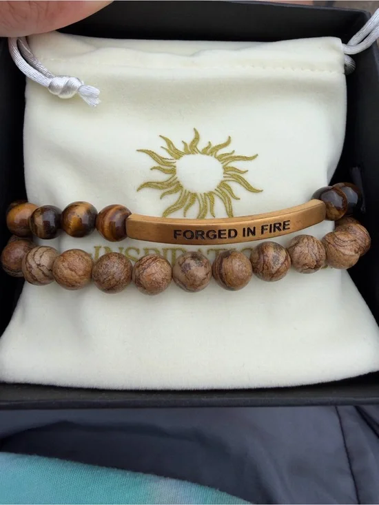 Brown Wood Bead Men's Bracelet - Inspired Tribal Style