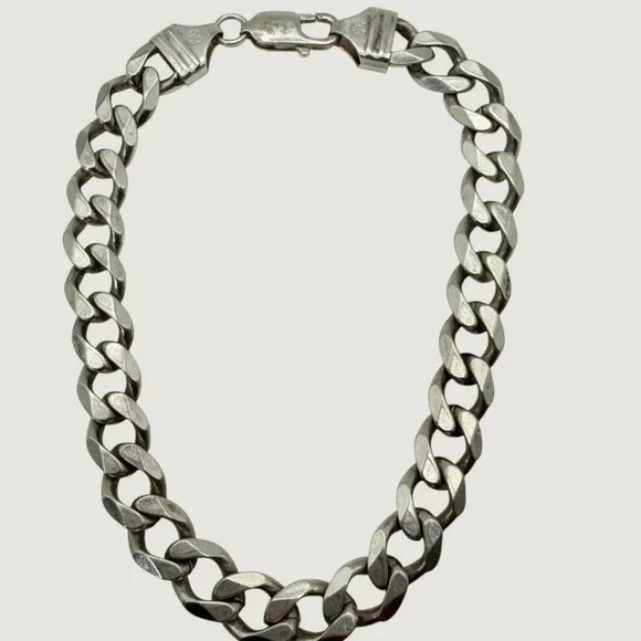 Mens 925 Sterling Silver Curb Link Chain Bracelet 9
