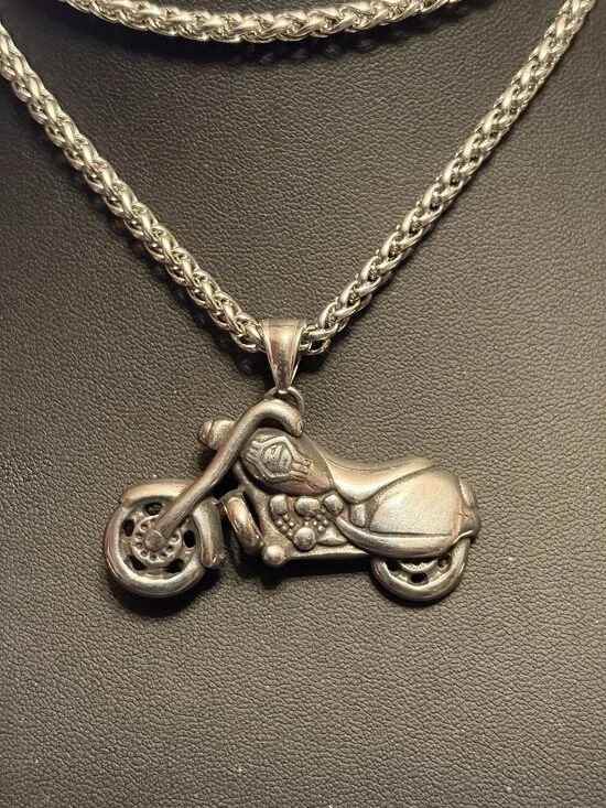 Stainless Steel HD Motorcycle Pendant Necklace (485)