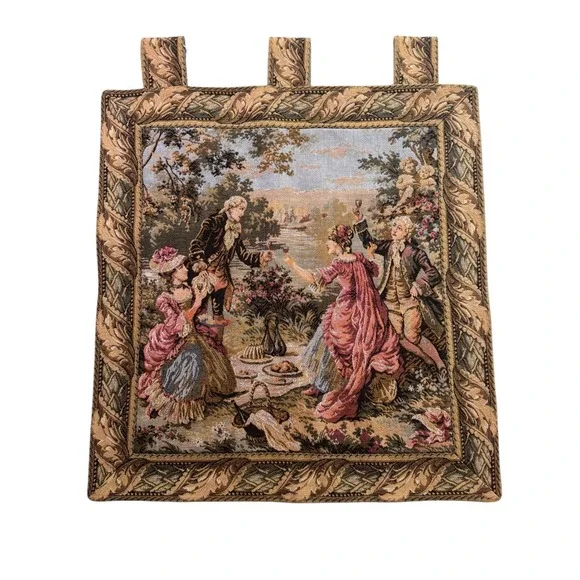 Vintage Intercontinental West Germany Woven Tapestry Garden‎ Party Picnic 20x20